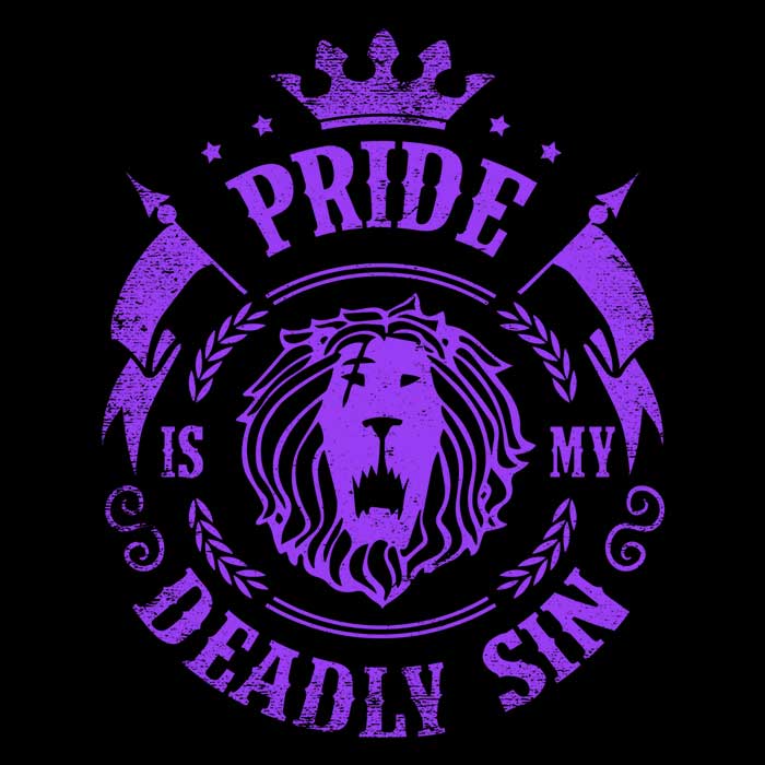 Typhoonic Art's 'Pride is My Sin' Men's Ringer T - Shirt in S to 4XL Sizes