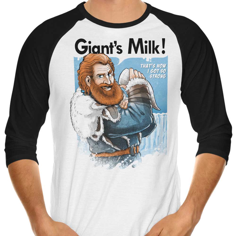 Alemaglia's 'Giant's Milk' Three - Quarter Sleeve Raglan Style T - Shirt for Casual Wear