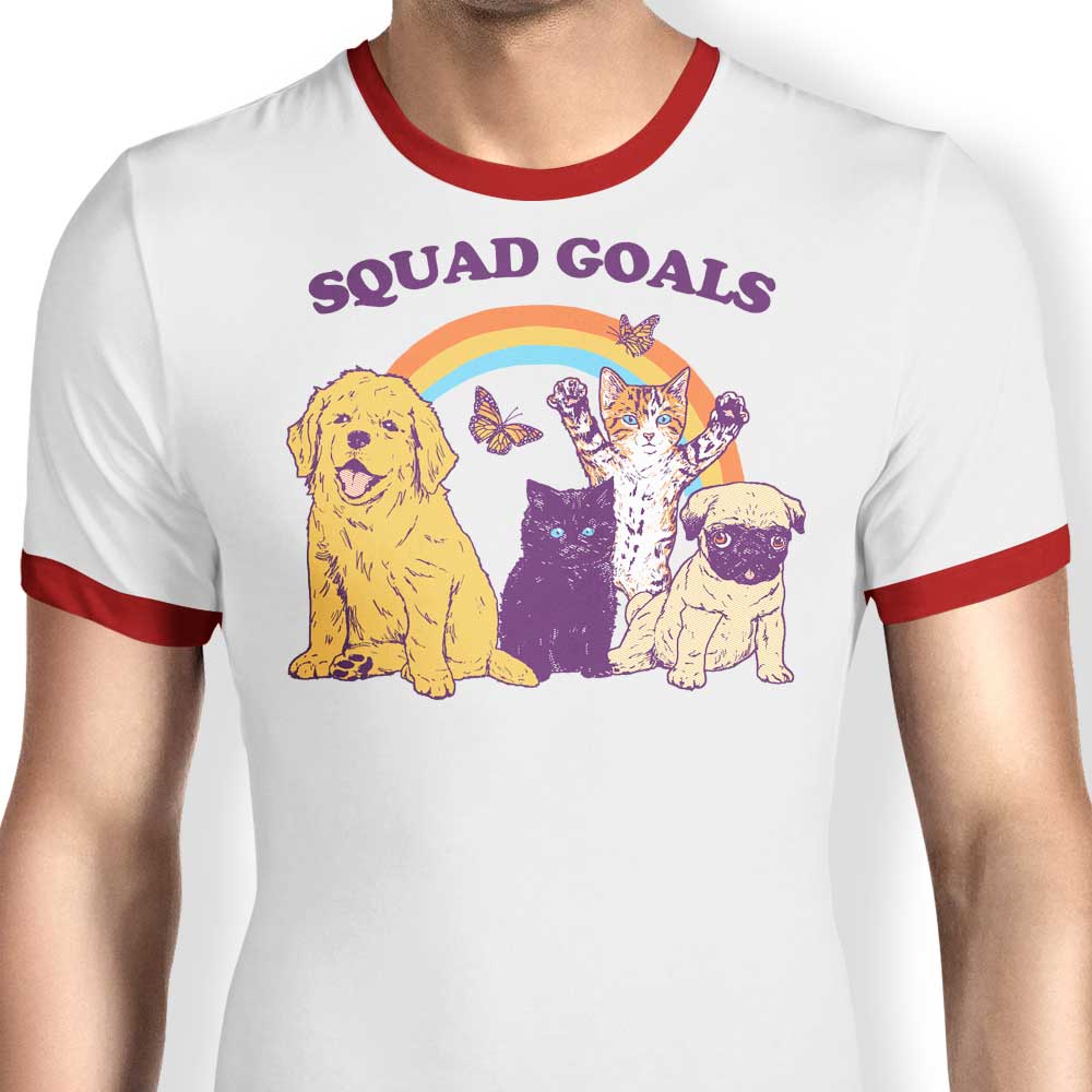 Hillary White's Pet Squad Goals Men's Ringer T - Shirt in S to 4XL Sizes