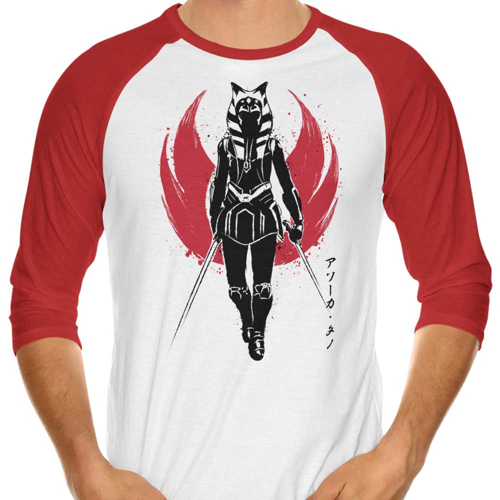 Fulcrum Sumi-e 3/4 Sleeve Raglan Style Men's or Women's T-Shirt