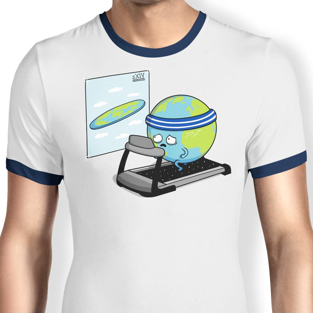 Raffiti's Round Earth Men's Ringer T-Shirt in S - 4XL Sizes