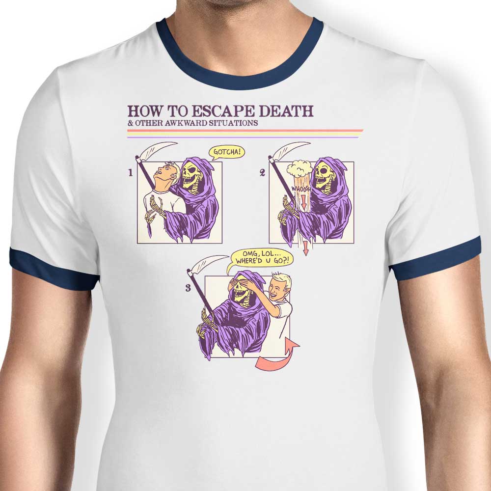 Hillary White's 'How to Escape Death' Men's Ringer T - Shirt in S to 4XL
