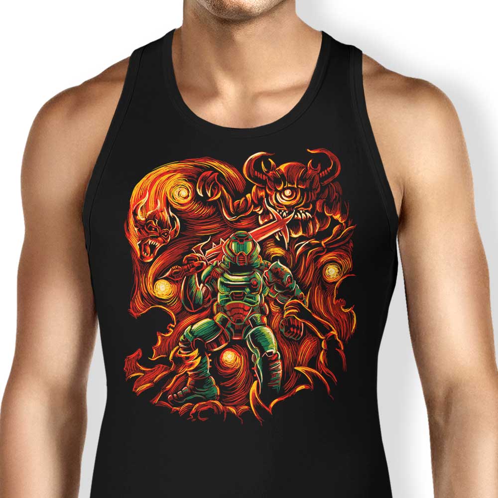 Steven Lefcourt's Fiery Night Comfortable Unisex and Women's Tank Tops