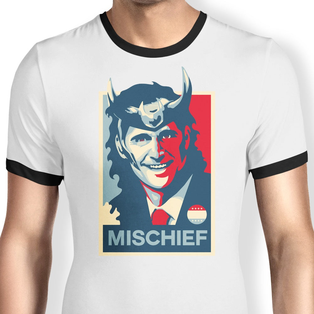 Demonigote Men's Mischief Style Ringer T - Shirt in S to 4XL Sizes