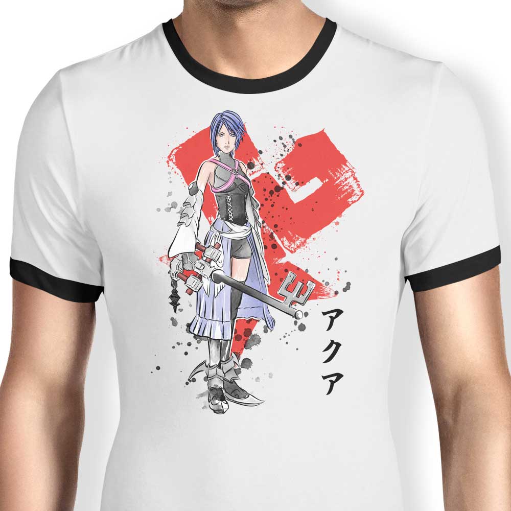 Dr. Monekers' Watercolor Keyblade Master Men's Ringer T - Shirt in S to 4XL