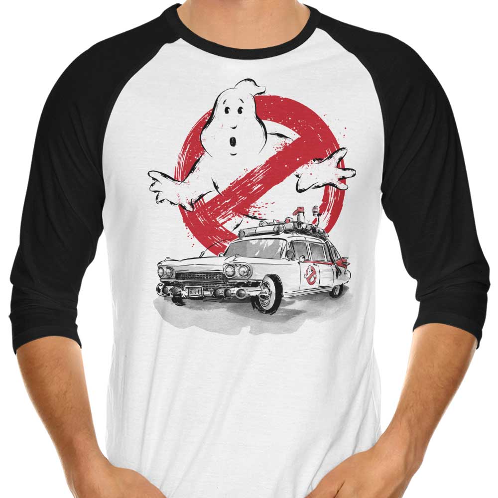 Dr. Monekers' Ecto Sumi-e 3/4 Sleeve Raglan Stylish T-Shirt