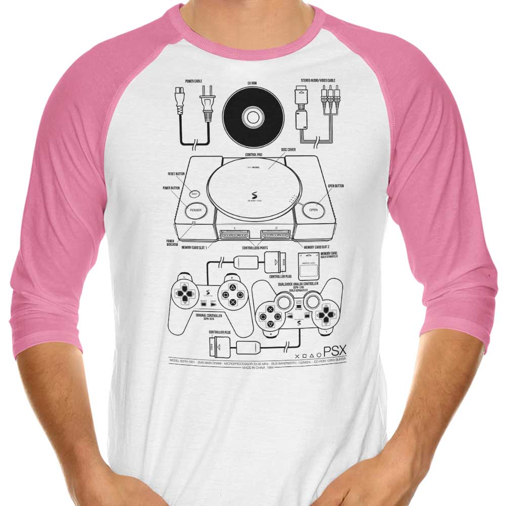 Adam Works PSX Branded 3/4 Sleeve Raglan Style T-Shirt for Casual Wear