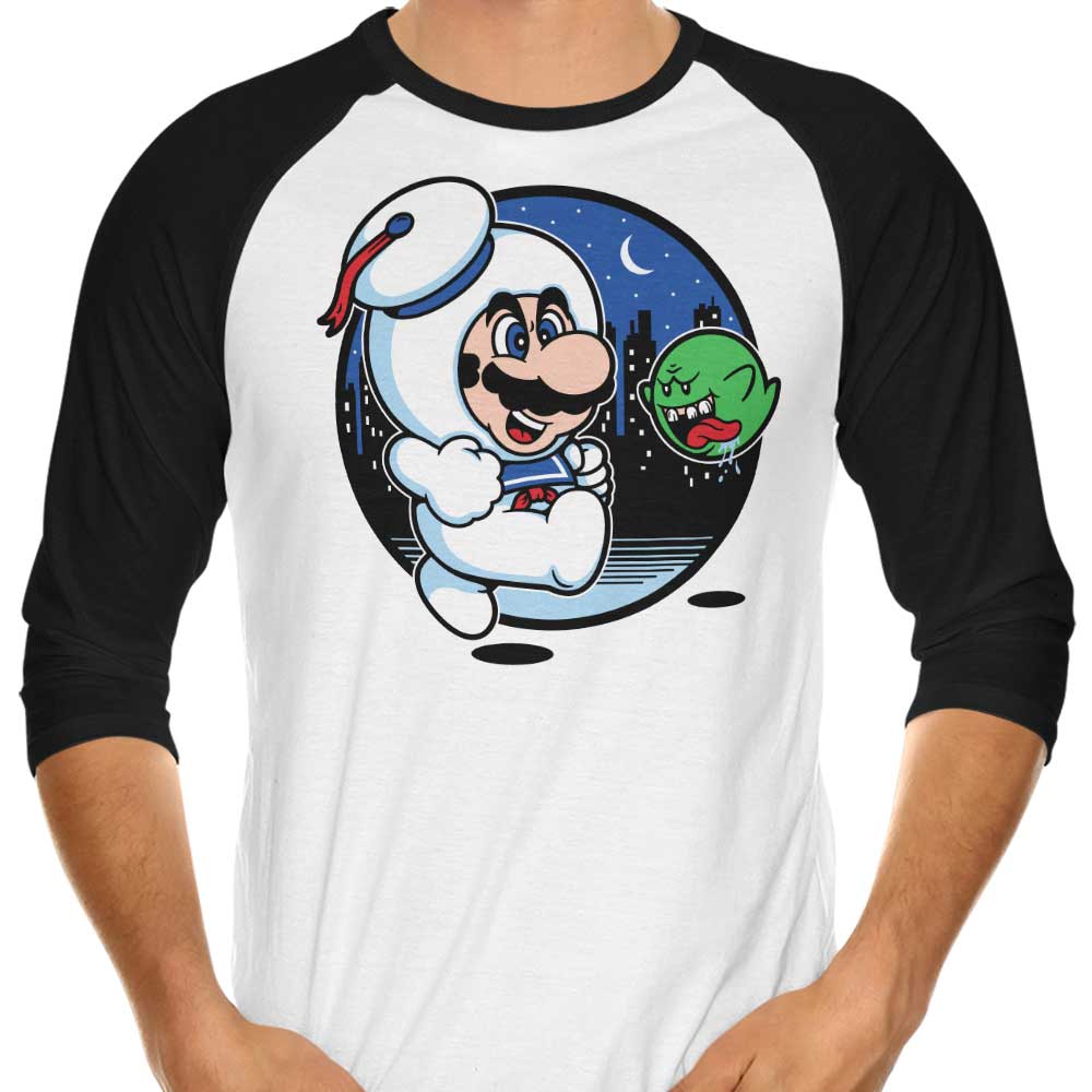 Super Marshmallow Bros. Retro 3/4 Sleeve Raglan Style Men's and Women's T-Shirt