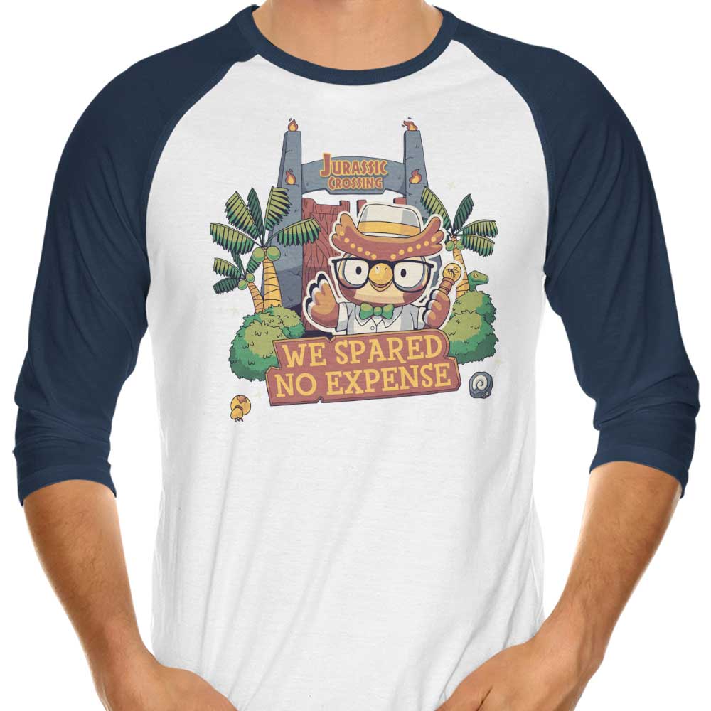 Geeky Jurassic Crossing 3/4 Sleeve Raglan Style Men's and Women's T-Shirt