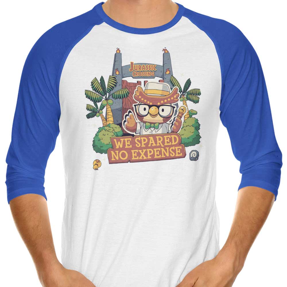 Geeky Jurassic Crossing 3/4 Sleeve Raglan Style Men's and Women's T-Shirt