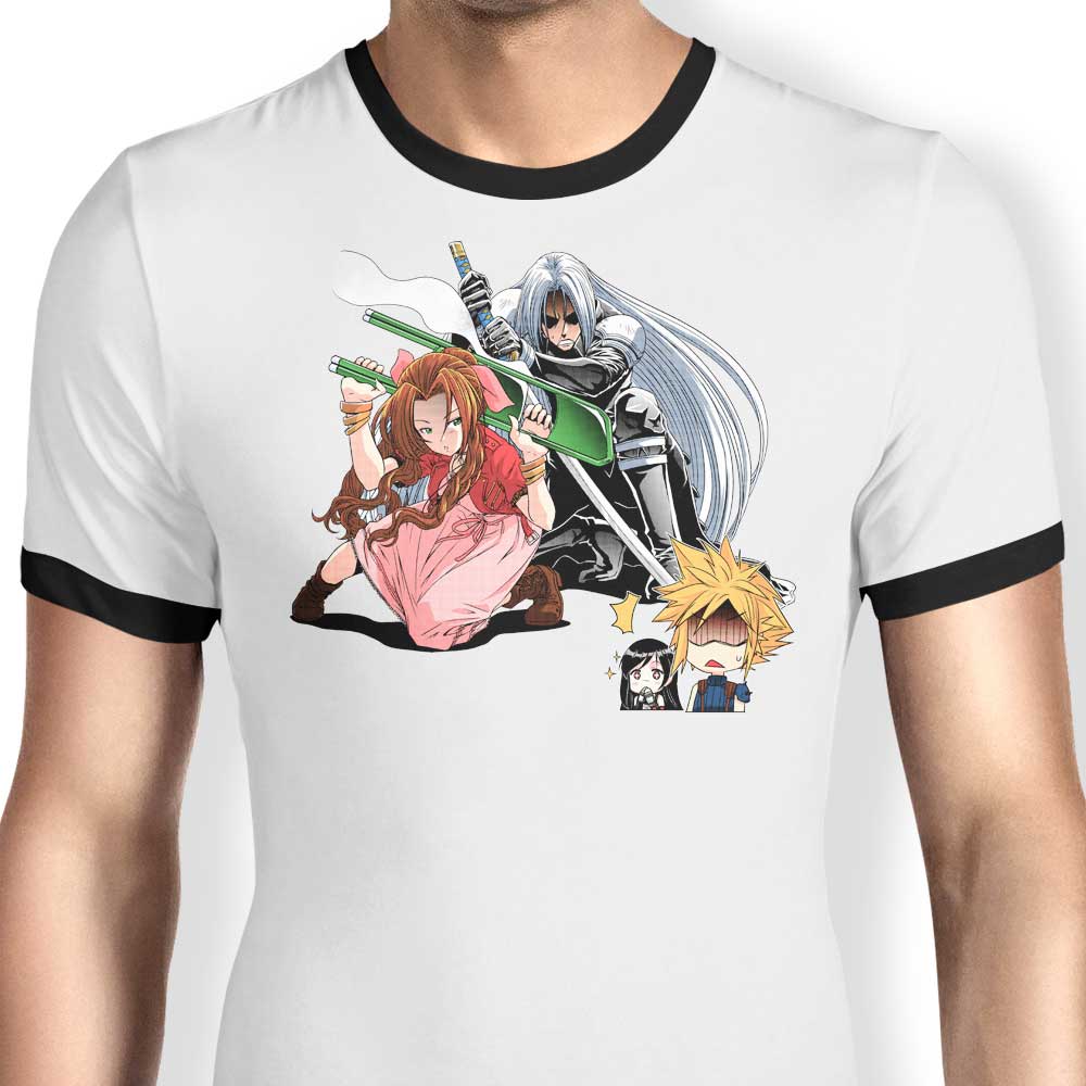 Aerith's Ultimate Weapon Men's Ringer Cotton T-Shirt, S - 4XL Sizes