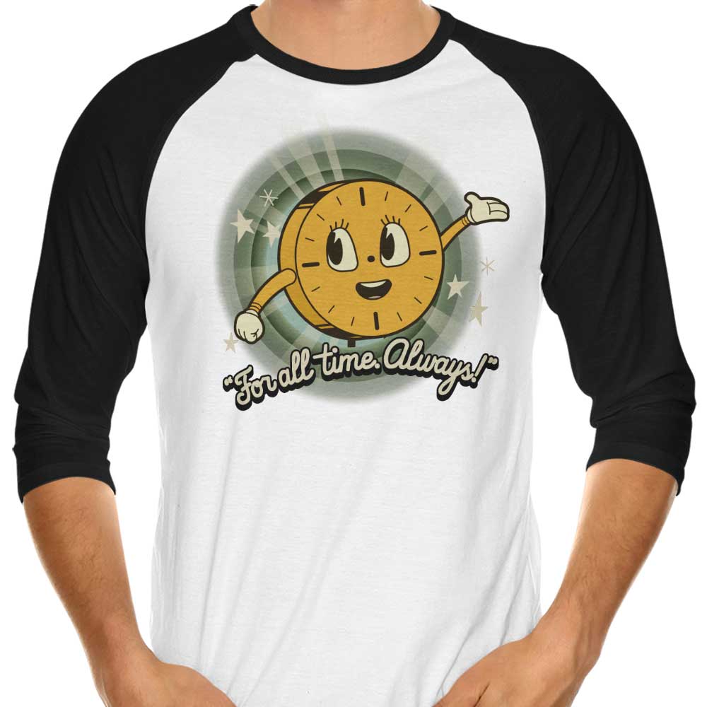 Harebrained's 'That's All The Time We Have' 3/4 Sleeve Raglan T-Shirt