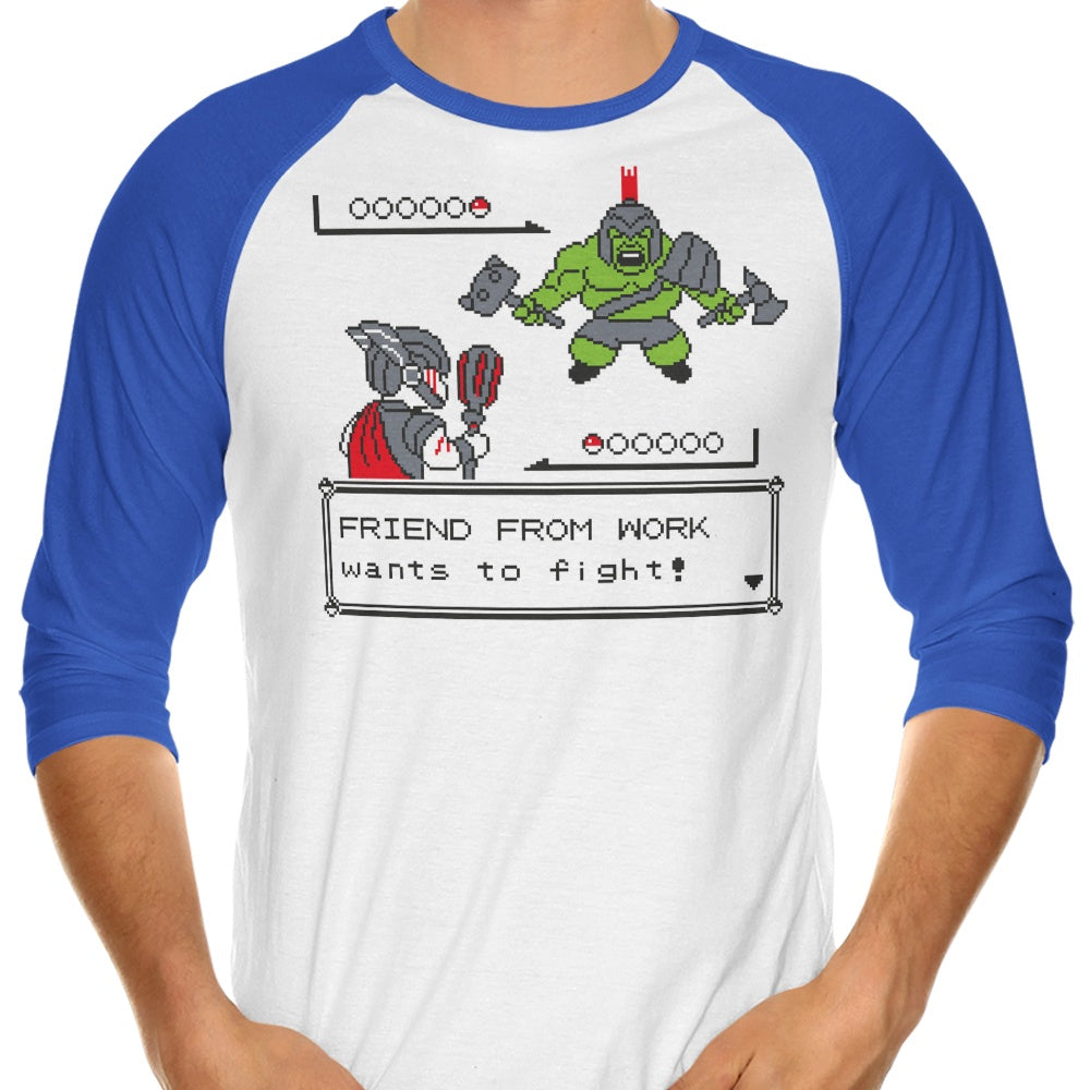 Friendly Foe 3/4 Sleeve Raglan Style Men's T-Shirt