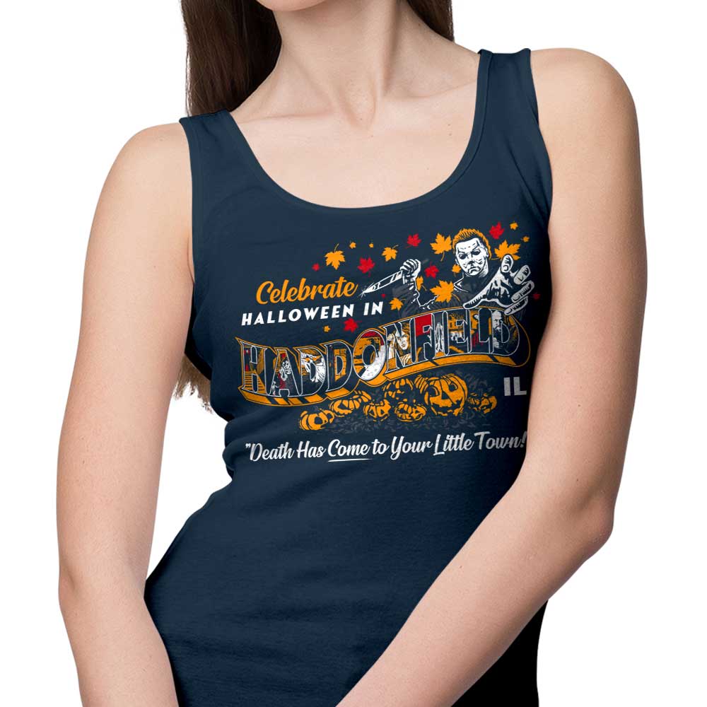 Stylish 'Visit Haddonfield' Tank Top by GoodIdeaRyan