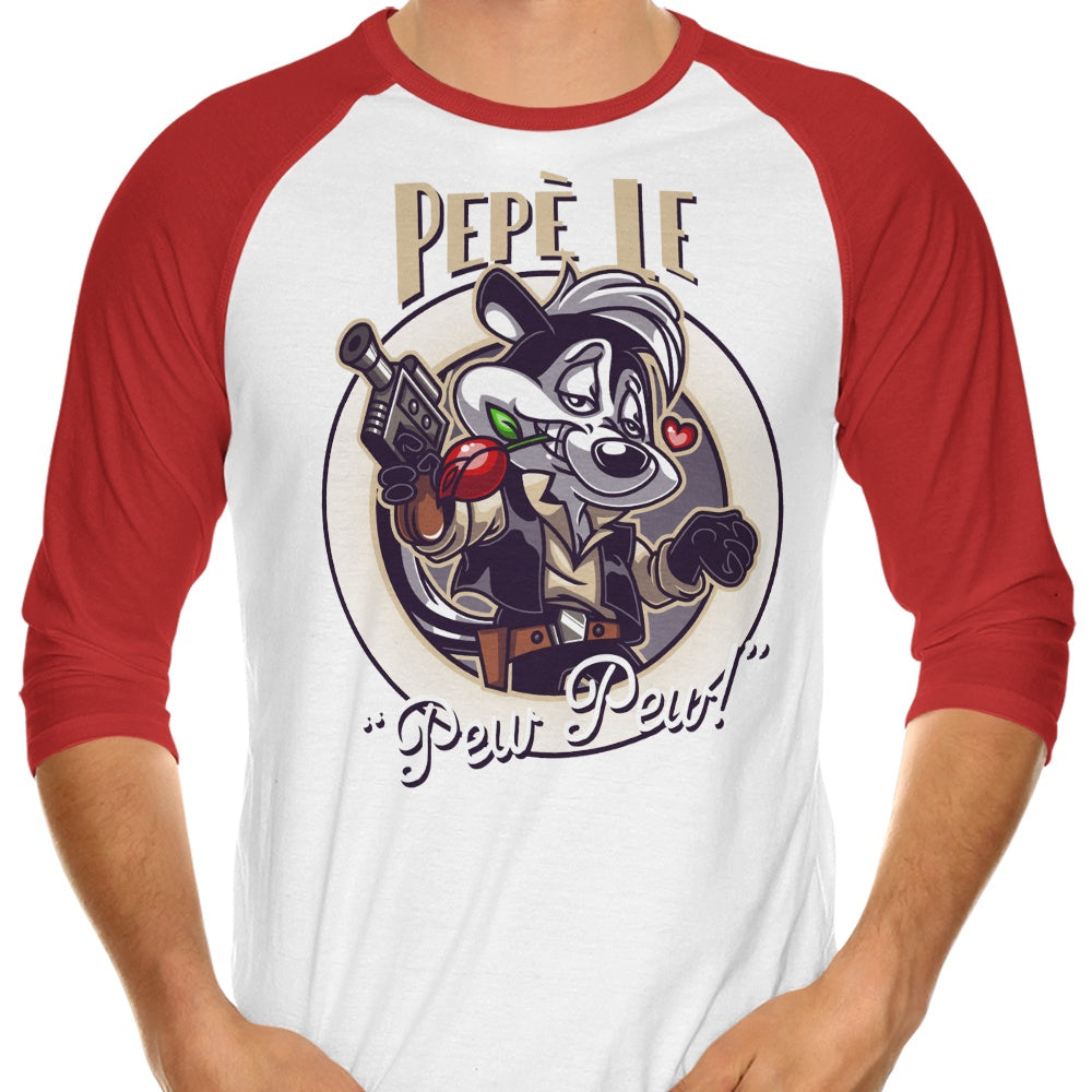 Pepe le Pew Pew Three - Quarter Sleeve Raglan Style T - Shirt for Fashion Enthusiasts