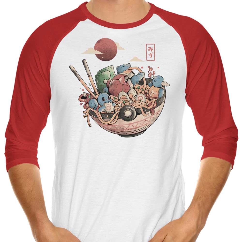 3/4 Sleeve Raglan T-Shirt - Water Bowl Design T-Shirt