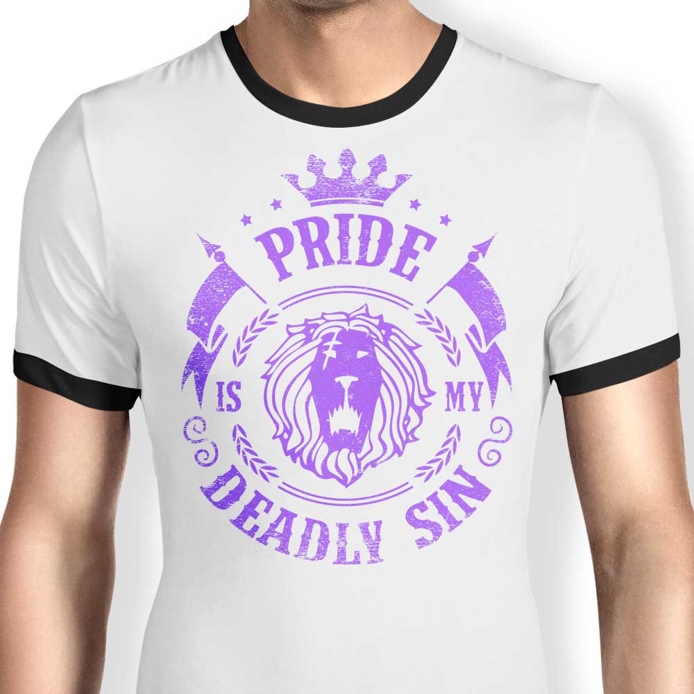 Typhoonic Art's 'Pride is My Sin' Men's Ringer T - Shirt in S to 4XL Sizes
