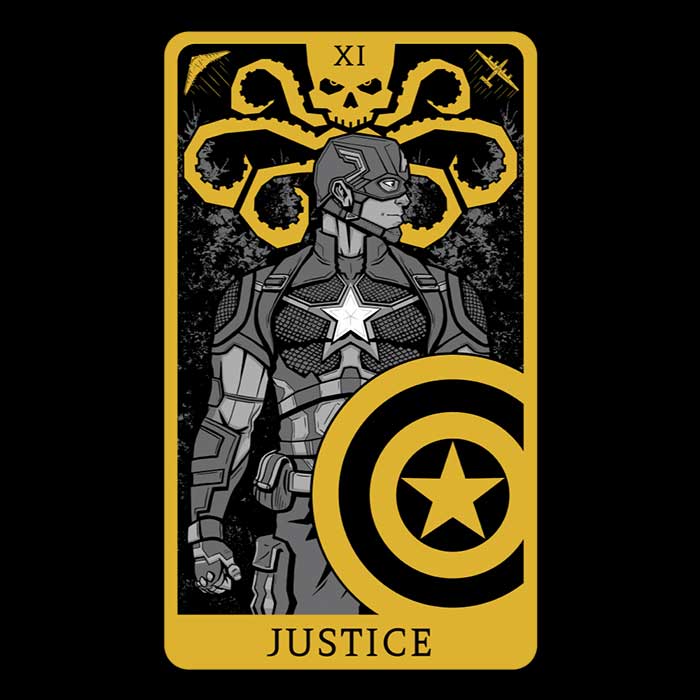 Tarot: Justice-themed Men's Ringer Style T-Shirt