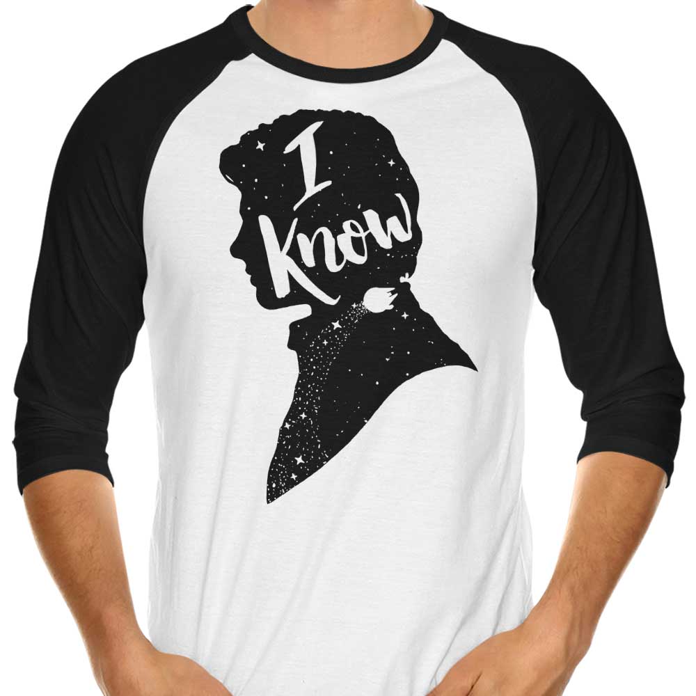3/4 Sleeve Raglan T-Shirt with the Message 'I Know' from Creative Outpouring