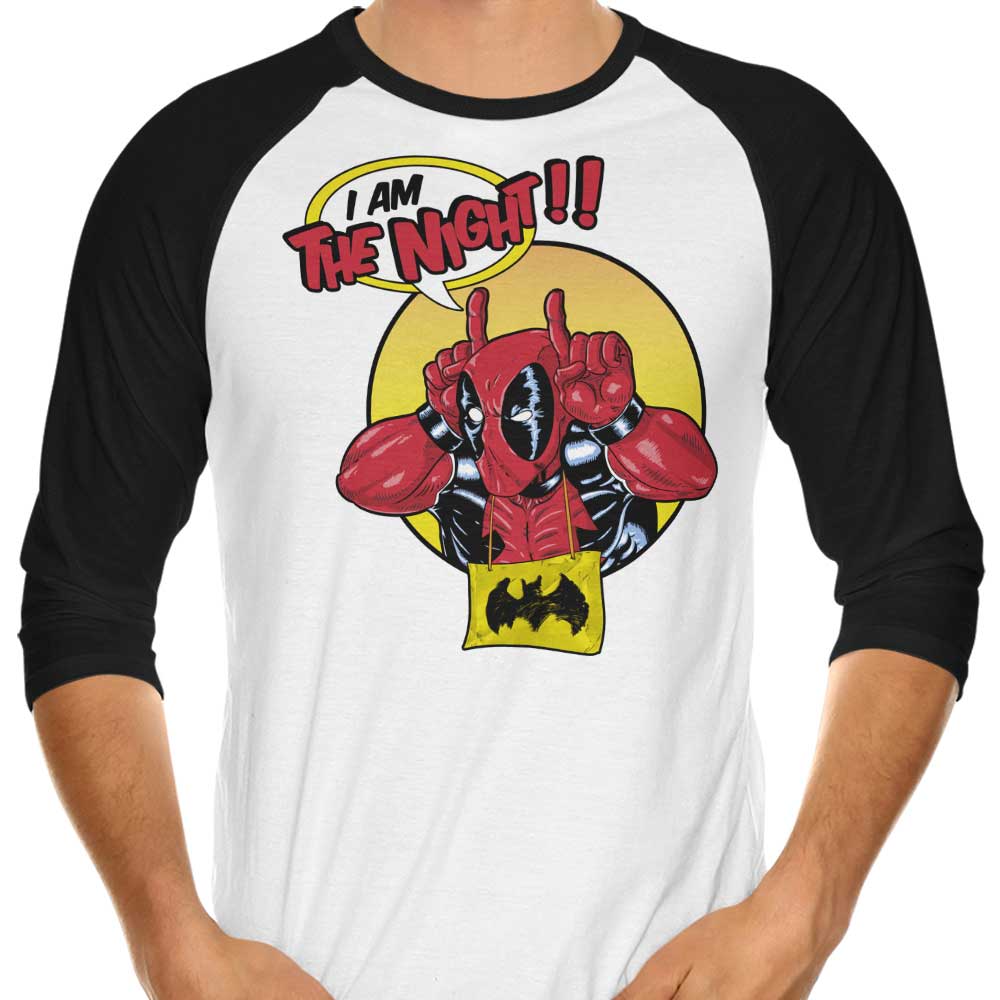Skullpy's 'I'm the Night' Three - Quarter Sleeve Raglan Style T - Shirt for Fashion Enthusiasts