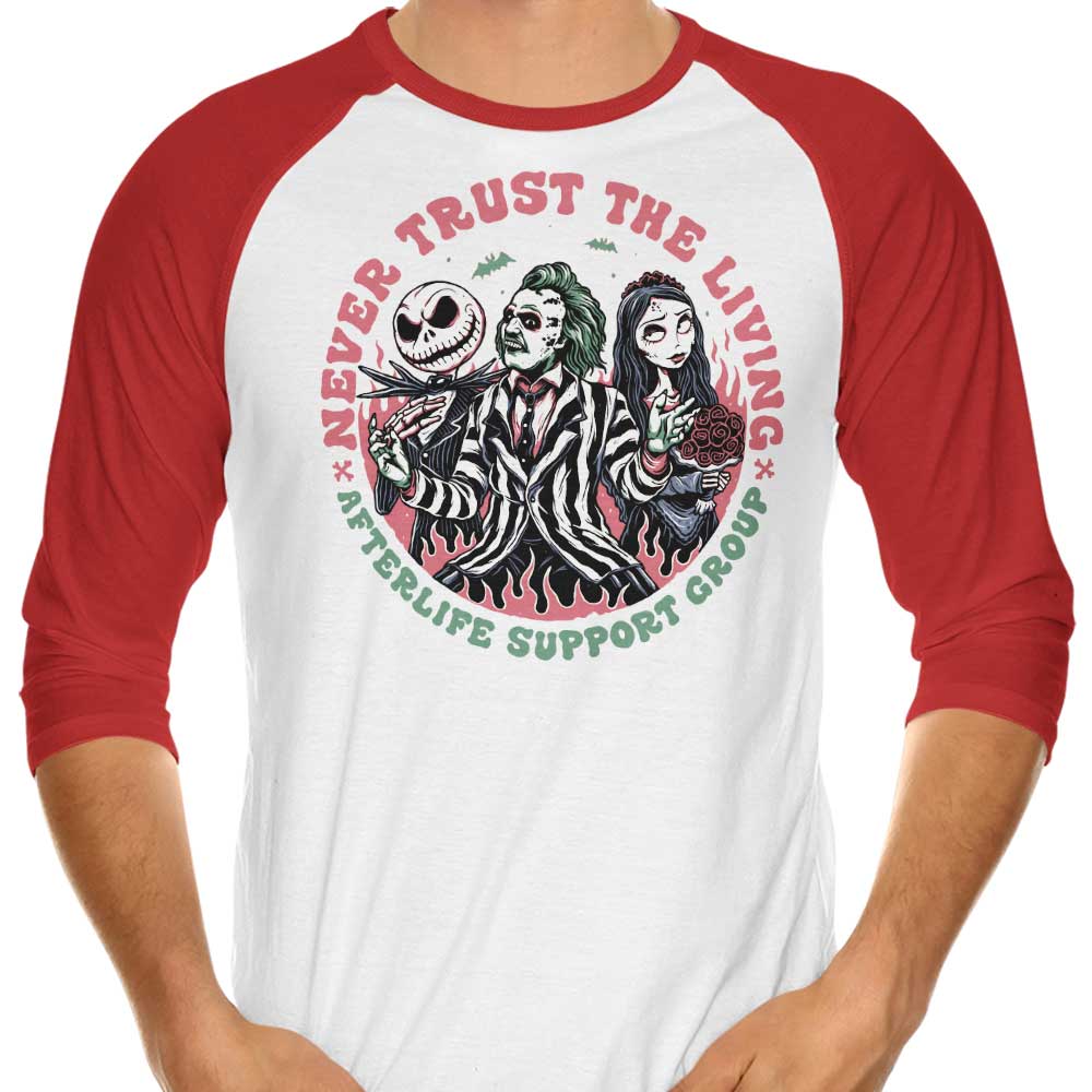 Afterlife Support Group 3/4 Sleeve Raglan Style Casual T-Shirt for Everyday Wear