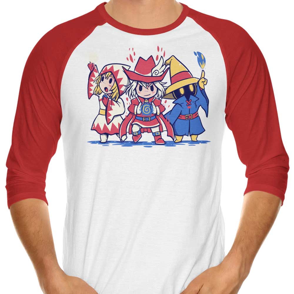 The Three Mages 3/4 Sleeve Raglan Style T-Shirt for Fashion Enthusiasts