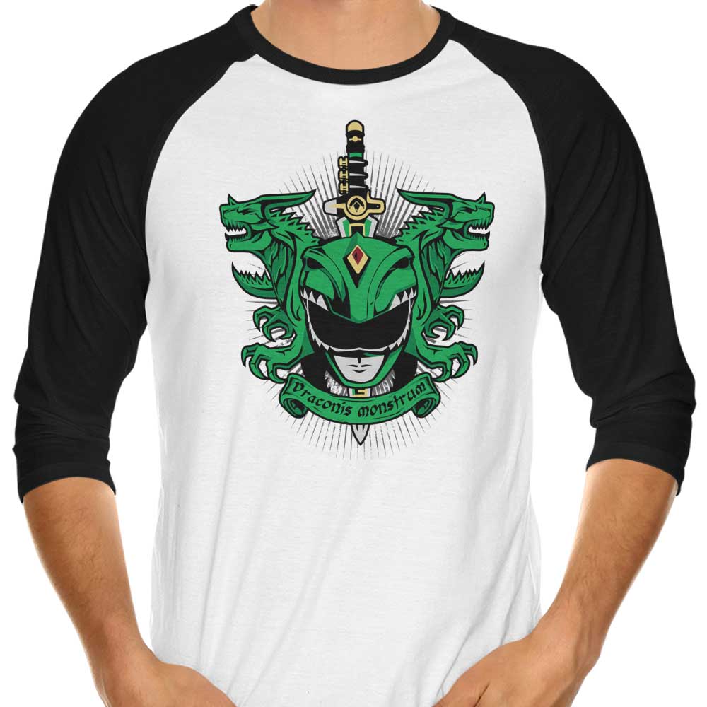 3/4 Sleeve Raglan T-Shirt - The Green Dragon Monster from Prime Premne Design