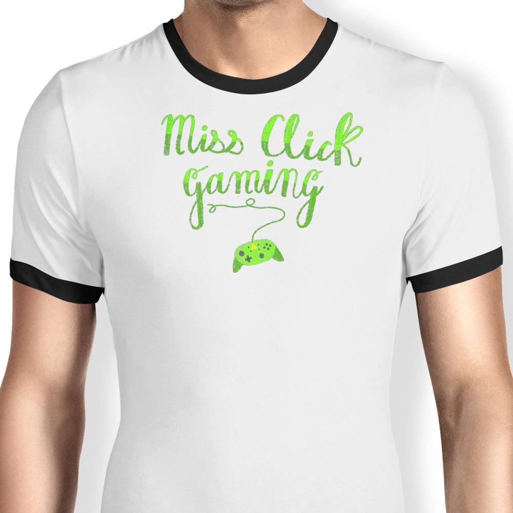 Miss Click Brand Women's Ringer Style Controller T-Shirt