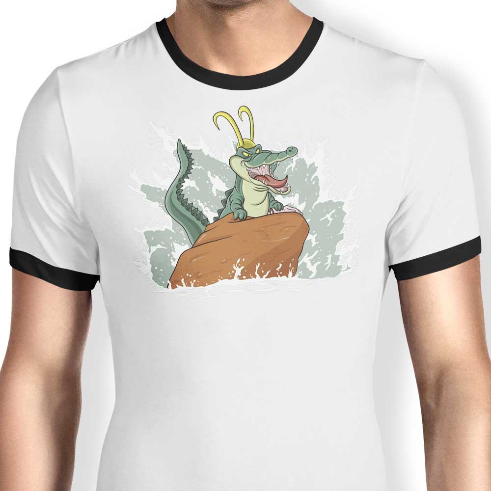 MarianoSan's Comfortable Men's Little Alligator Ringer T - Shirt