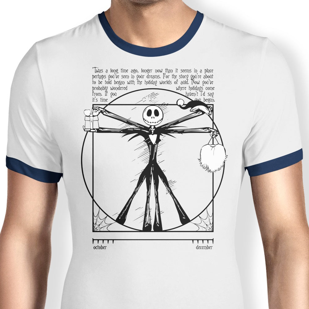 Men's Burtruvian Man Retro Ringer T-Shirt by Warbucks Design