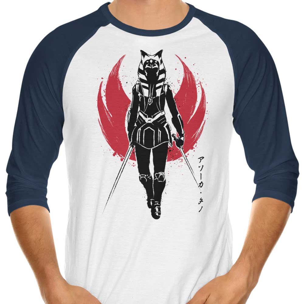 Fulcrum Sumi-e 3/4 Sleeve Raglan Style Men's or Women's T-Shirt