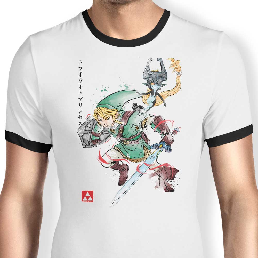 Dr. Monekers' Twilight Watercolor Men's Ringer T - Shirt in S to 4XL Sizes