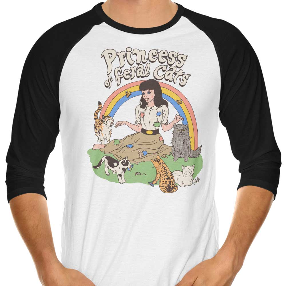 3/4 Sleeve Raglan T-Shirt Featuring the Title 'Princess of Wild Cats'