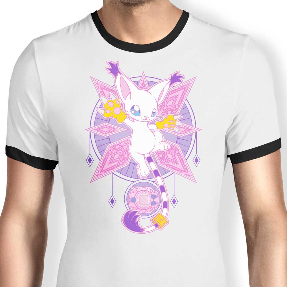 Chocolate Raisin Fury's Ringer T-Shirt Featuring the Crest of Light Design