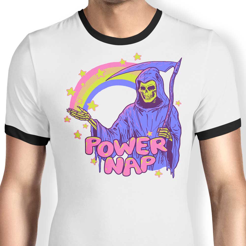 Comfortable Men's Power Nap Ringer T-Shirt in S - 4XL Sizes