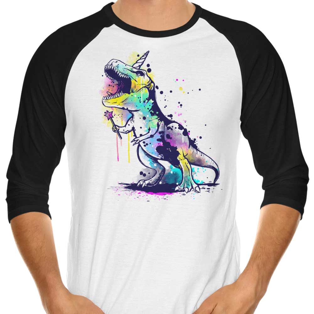 Unicornasaurus Rex 3/4 Sleeve Raglan Style T-Shirt for Trendy Wear