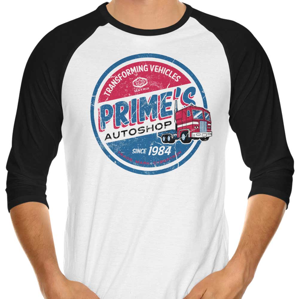 Prime's Auto Shop 3/4 Sleeve Raglan Stylish T-Shirt