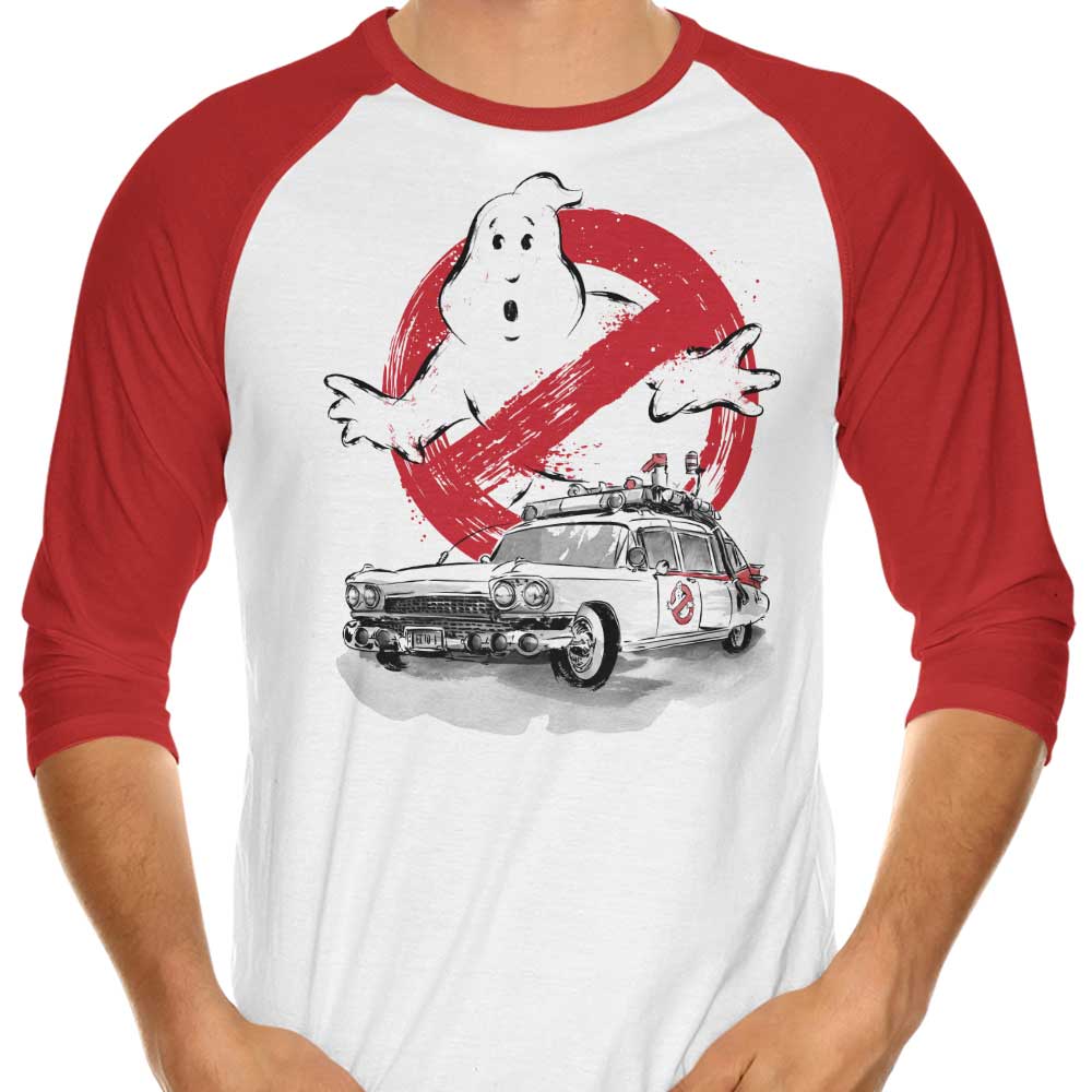 Dr. Monekers' Ecto Sumi-e 3/4 Sleeve Raglan Stylish T-Shirt