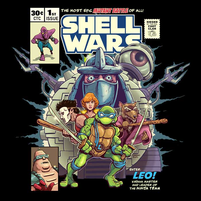 Shell Wars Stylish 3/4 Sleeve Raglan T-Shirt by B-Fan