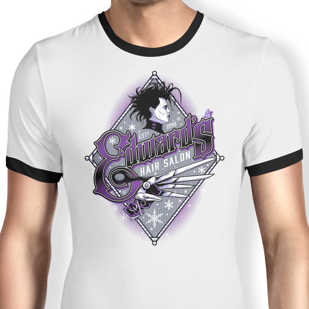 Nemons' Edwards Hair Salon Men's Comfortable Ringer T-Shirt S - 4XL