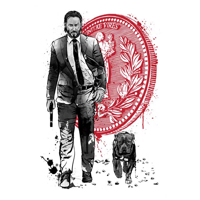 3/4 Sleeve Raglan T-Shirt Featuring 'Lone Hitman and Cub' Design