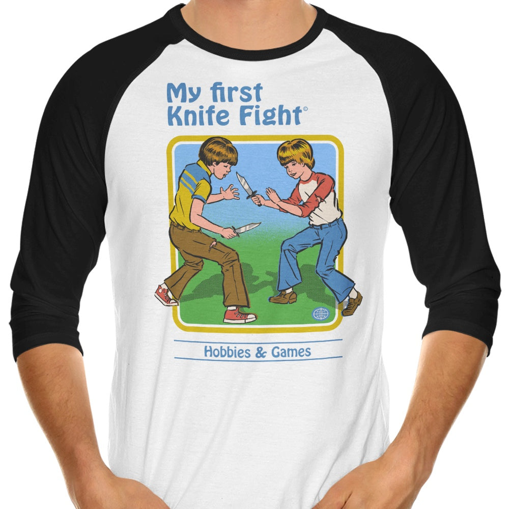 My First Knife Fight 3/4 Sleeve Raglan Style T-Shirt for Casual Wear
