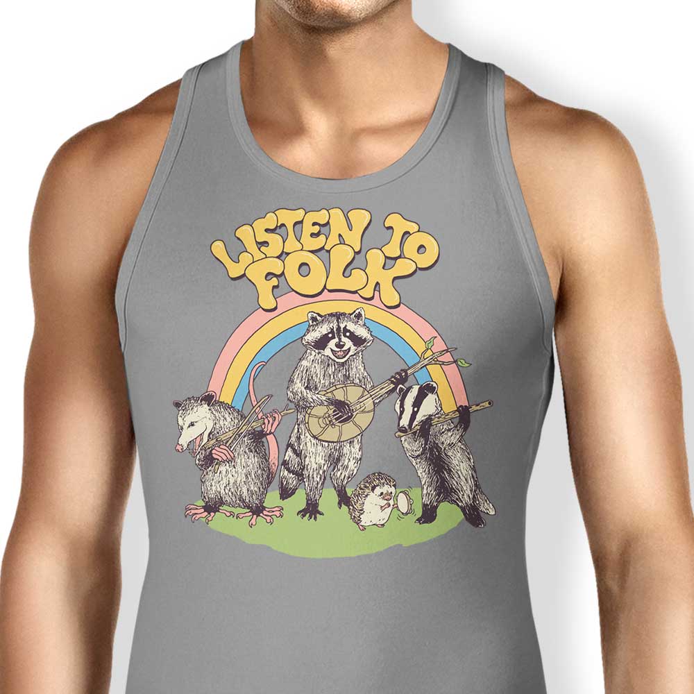 Comfortable Folk Listening Men's and Women's Unisex Tank Top
