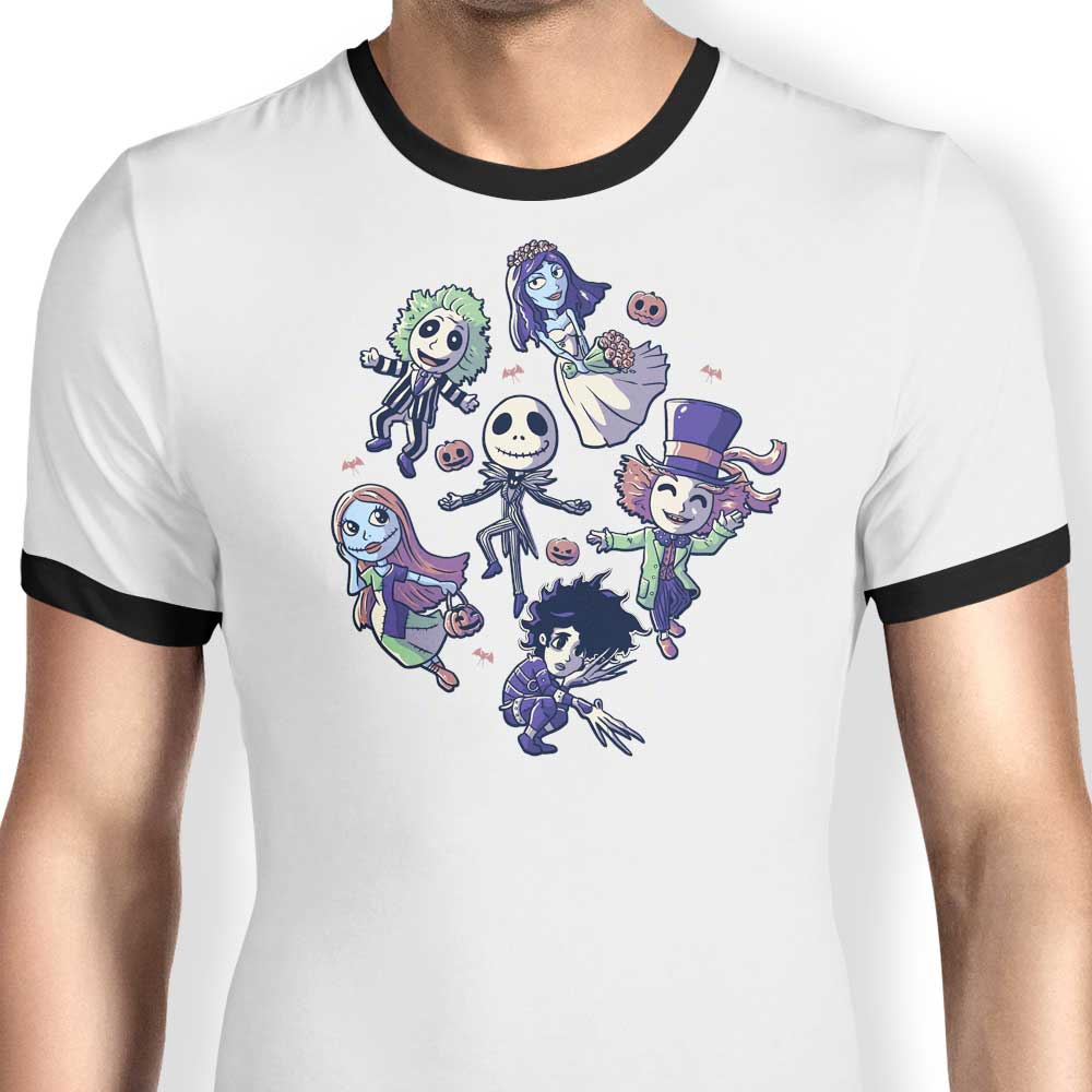 Edu.ely's Burton's Halloween Men's Ringer T - Shirt in S to 4XL Sizes