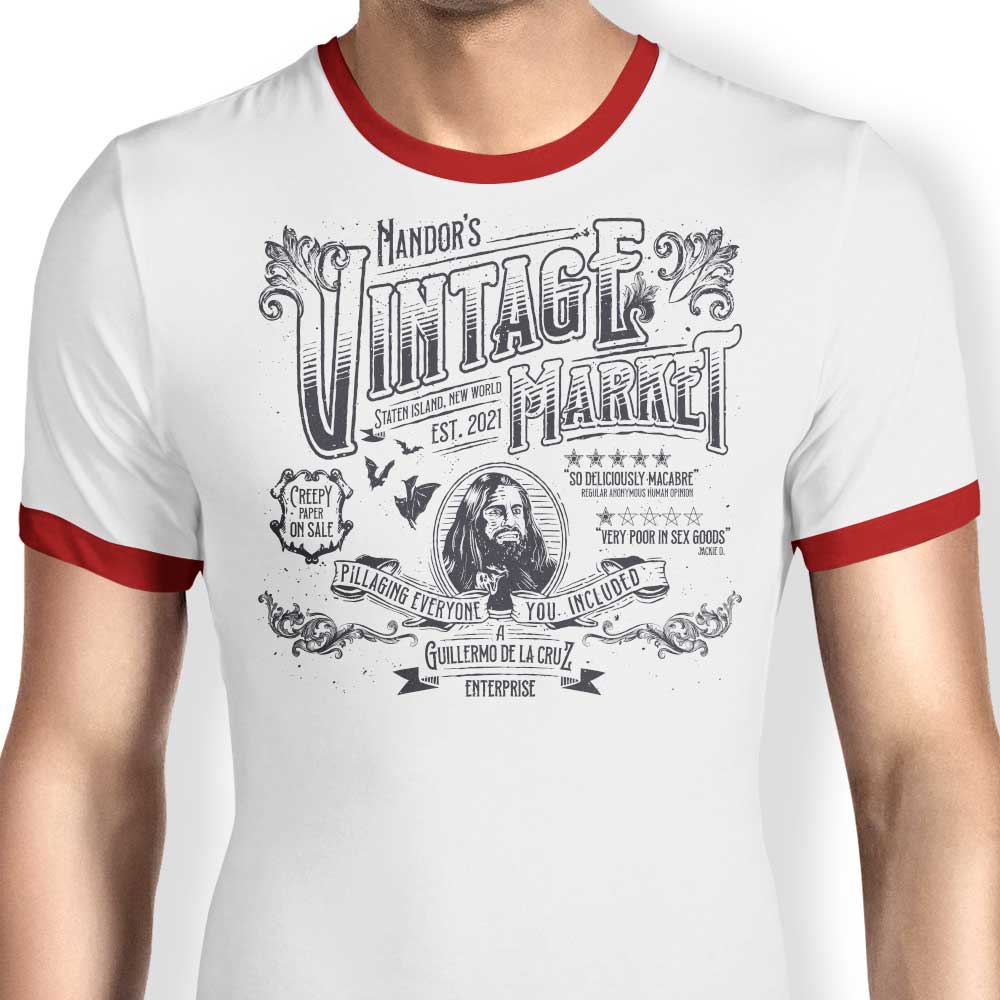 Vintage-Style Ringer T-Shirt from Nandor's Vintage Market for Men