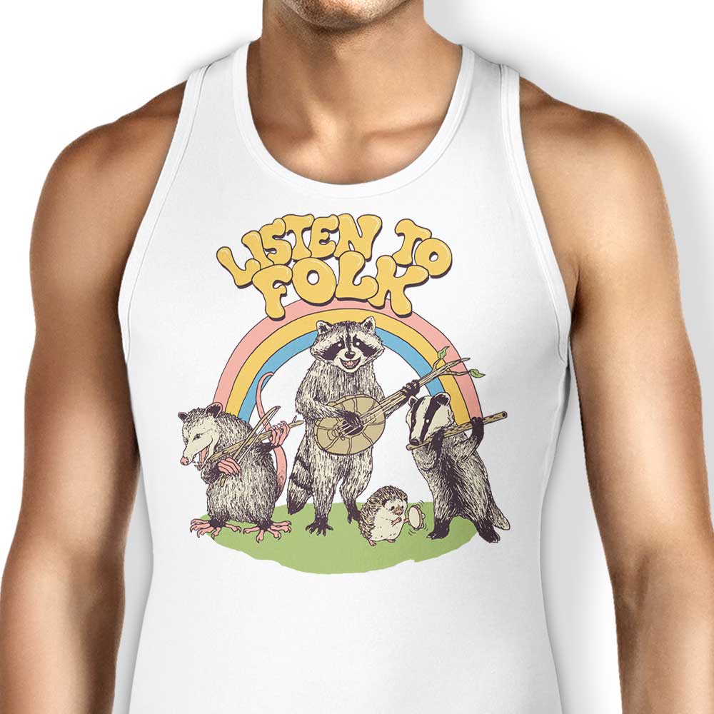 Comfortable Folk Listening Men's and Women's Unisex Tank Top