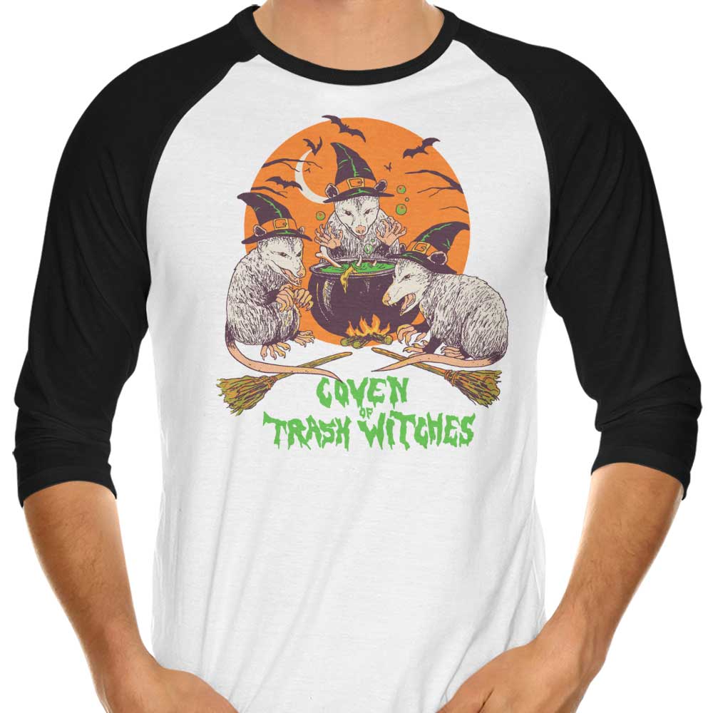 Coven of Trash Witches 3/4 Sleeve Raglan Style T-Shirt for Fashion Lovers