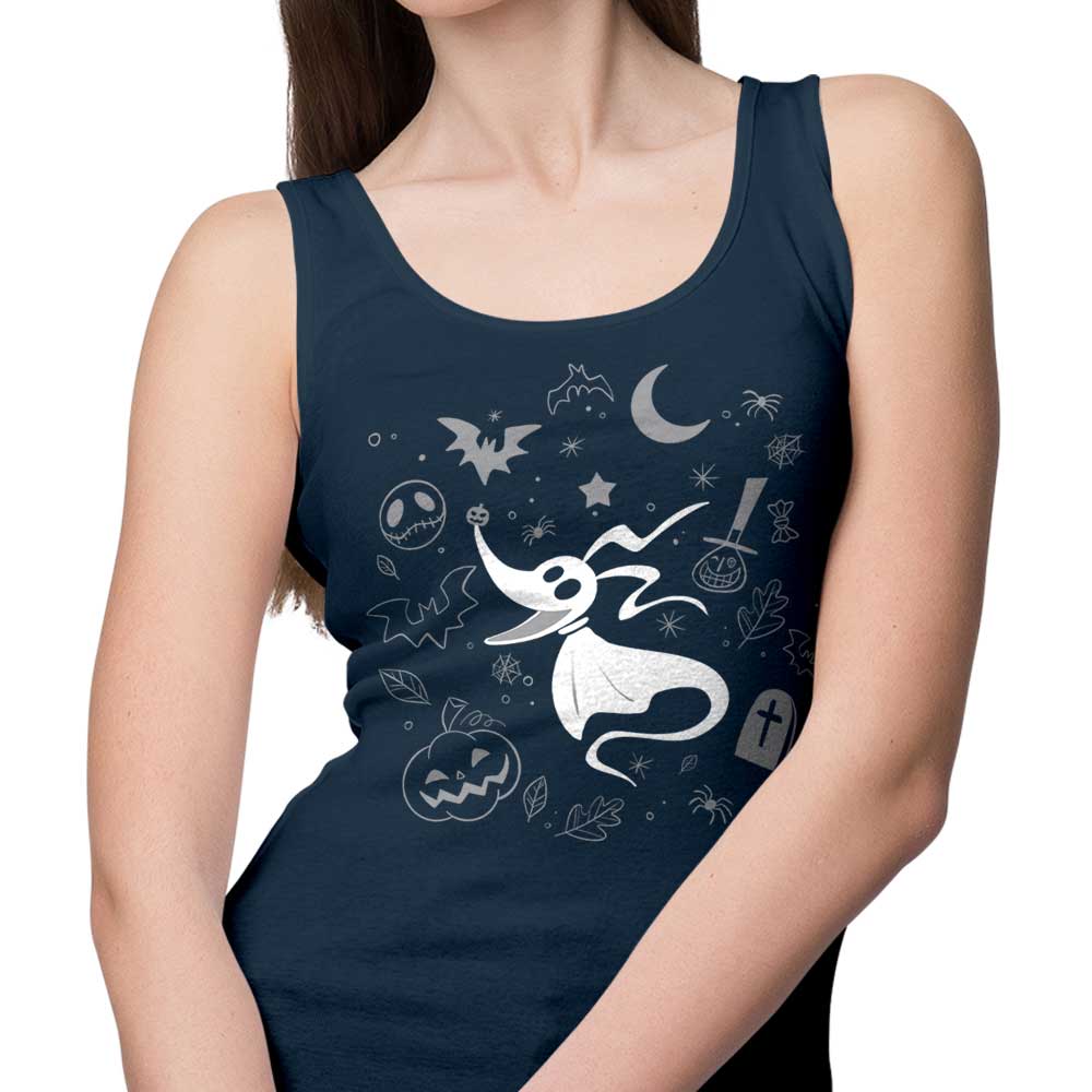 Spooky Dog Doodle Print Unisex and Women's Tank Top