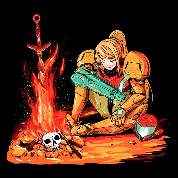 Dark Samus Men's Ringer Cotton T-Shirt in S - 4XL Sizes