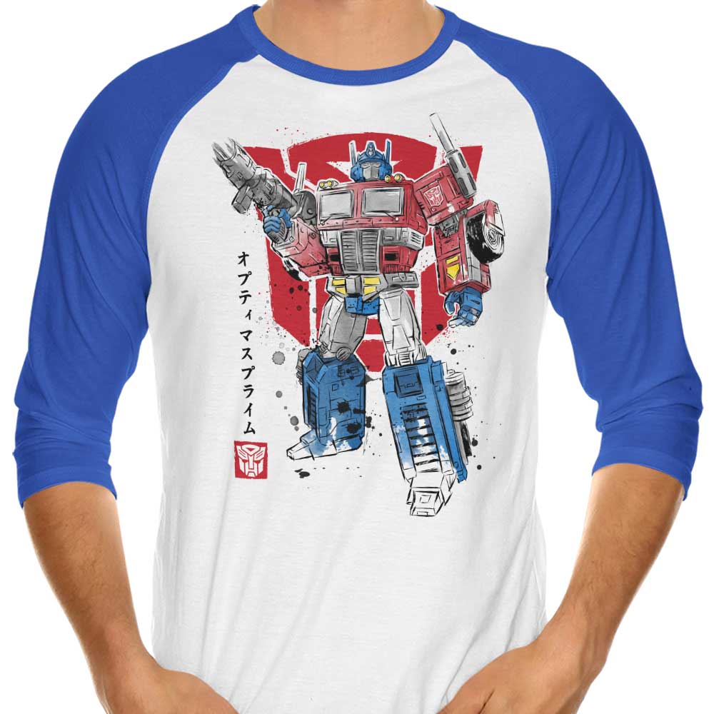 Dr. Monekers' Premium Prime Sumi-e Three - Quarter Sleeve Raglan Style T - Shirt